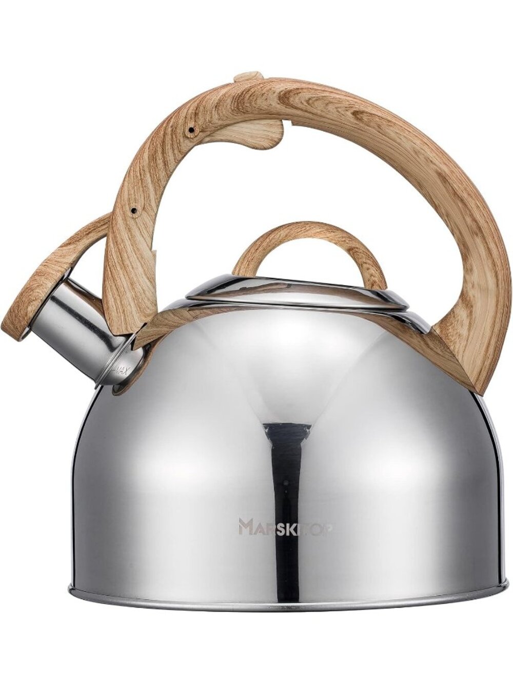 Silver Stainless Steel Kitchen Whistling Tea Kettles 2.6QT Stovetop Cookware Pot